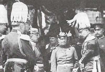A wartime photograph of the Kaiser (center) and his generals reflects his fondness for military life.