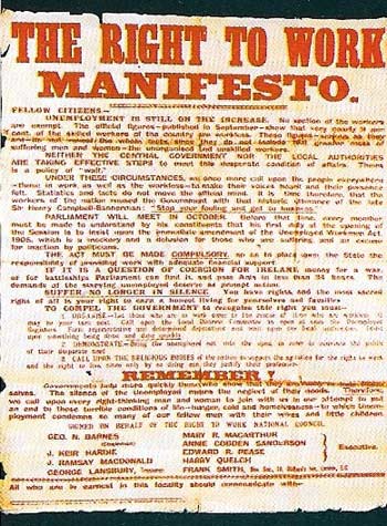 Although union militancy continued until well after World War I - until its defeat in the General Strike of 1926 - with the establishment of the Labour Party by 1906 union activity increasingly followed more conventional, parliamentary channels.