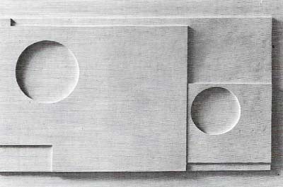 Ben Nicholson carved and painted this 'White Relief' in 1935.