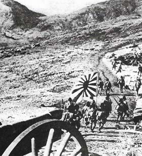 Japanese troops marched into Manchuria after the Mukden incident of 18 September 1931. Acting without the authority of their government, Japanese forces occupied Mukden using the pretext of a bomb on the Japanese-run South Manchurian railway in a skirmish with Chinese patrols. The speedy occupation of Manchuria (shown here) followed.