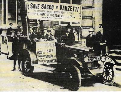 Like these Londoners, liberals everywhere protested in 1927 at death penalties imposed on two US anarchists, Nicola Sacco (1891-1927) and Bartolomeo Vanzetti (1888-1927).