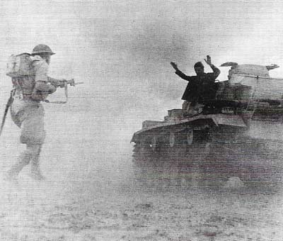 The turning-point in North Africa came in July 1942 when the overstretched Afrika Korps failed to break through British 8th Army positions around El Alamein. Three months later, substantial Allied reinforcements enabled the new commander, Montgomery, to begin an offensive that secured North Africa.
