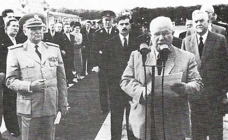 Nikita Khrushchev (right), Malenkov's successor as Soviet leader, went to Yugoslavia in May 1955 to repair the rift caused by Yugoslavia's assertion of independence in 1948. Khrushchev blamed the quarrel on Beria, the ex-chief of Russian police, executed in 1953. Josip Broz Tito (left), the Yugoslav leader, insisted on formal Soviet recognition of Yugoslavia's ideological autonomy.