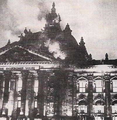 Hitler's rise to power was only half completed with his accession to the chancellorship. He awaited the opportunity to introduce emergency laws to strengthen his position and this was offered when a young Dutchman, Marinus van der Lubebe, set fire to the Reichstag on 27 February 1933. The Nazis were suspected of starting the fire, but it appears they merely took advantage of it to promulgate emergency decrees, banning rival political organizations, imprisoning opponents, and vesting power in Hitler and the Nazi Party.