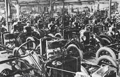 Mass production methods, pioneered in the United States, were adopted in Britain during the interwar years.