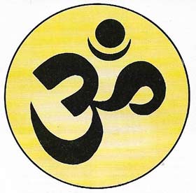 The AUM symbol (OM) is a ritual and sacred Hindu syllable, rendered in Sanskrit calligraphy, that is understood as the fundamental sound of the universe.