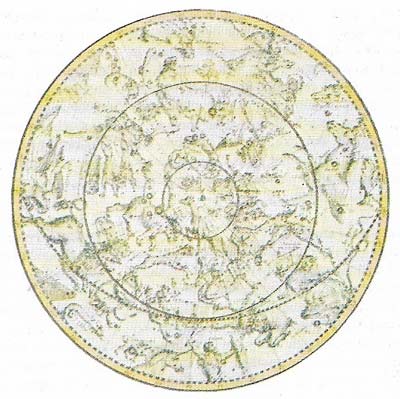 This 1790 Italian map shows the stars visible from Earth's Northern Hemisphere, grouped together by constellations whose symbols date back to a time when man's observations were influenced by the concepts of Greek mythology.