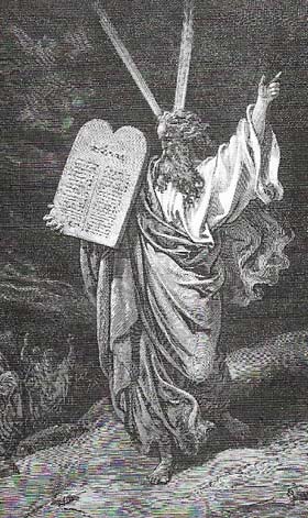 Moses, the great law-giver of the Jews, is depicted here by the French artist Gustave Dore (1833–1873) with a gravity that is reflected in Mosaic law itself and which represents the absoluteness of God's word to man.