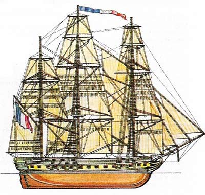 The Napoleonic frigate (c. 1800) was a small, single-deck ship used as a fleet auxiliary for its speed and versatility.