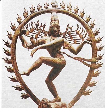 The many-armed Hindu god, Shiva, symbolizes the many modes of divine energy.