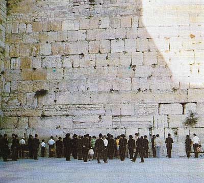The Western Wall (also called the Wailing Wall) in the Old City of Jerusalem is a place of prayer and pilgrimage that is sacred to the Jewish people.