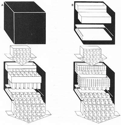 The mind was seen by empirical philosophers such as John Locke (1632–1704) as rather like an empty box (A).