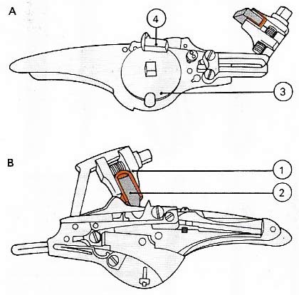 The wheel-lock is shown here externally (A) and internally (B).
