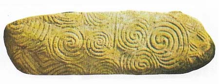 In Irish tradition this stone with its spiral designs marked an entrance to the