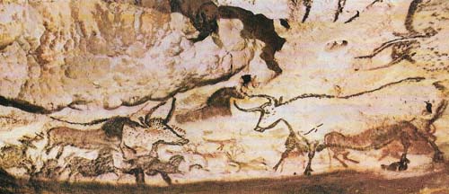 The famous animal paintings in the cave of Lascaux are in a style similar to the parietal art found at many other sites in the Dordogne district of France.