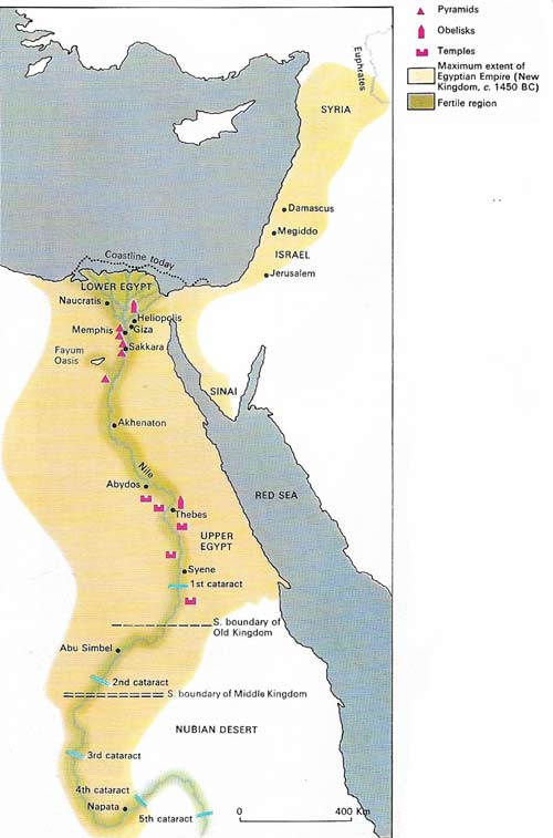 Egypt divides naturally into two areas – Lower Egypt, which consists of the Nile Delta region, and the long, narrow strip of Upper Egypt, which is confined on both sides by desert.
