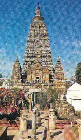 The Mohabodhi Temple, Bodhgaya, Bihar, marks the spot where Lord Buddha attained 'enlightenment' seated under the Bodhi tree. This is perhaps the most hallowed spot in the Buddhist worked. The present temple, which replaces an older foundation at the site, was built in the Gupta period but has been restored.