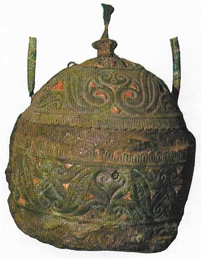 This bronze helmet from Italy probably dates from the Hallstatt period and is a particularly fine example of Celtic work.