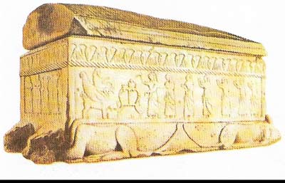 This limestone coffin dates from the thirteenth century BC, but was reused by King Hiram of Byblos in the early tenth century.