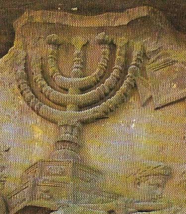 A seven-branched candlestick of the type used in the Temple of Jerusalem is shown here on the Arch of Titus in Rome, built after the destruction of Jerusalem by the Romans in AD 70.