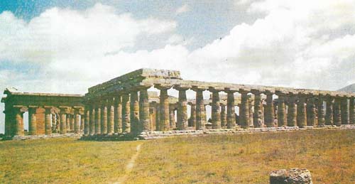 Although modified by western Greek colonists, the temple of Hera I at Paestum, Italy, retains all the classic Doric attributes and is one of the best surviving examples of the style.