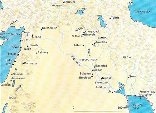 The drama of ancient western Asia was centered on the riverine plains and adjacent hills and mountains between the Mediterranean and Caspian seas and the Persian Gulf.