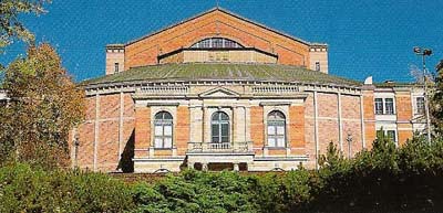 The Festspielhaus at Bayreuth, built to Wagner's specifications by Gottfried Semper between 1871 and 1876 for te performance of Wagnerian music dramas