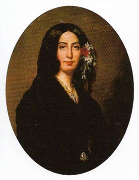 The writer Aurore Dudevant, alias George Sand (1804-1876).