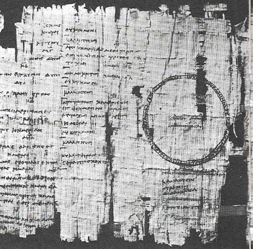 Part of a Greek astronomical papyrus written in Egypt between the fourth and second century BC.