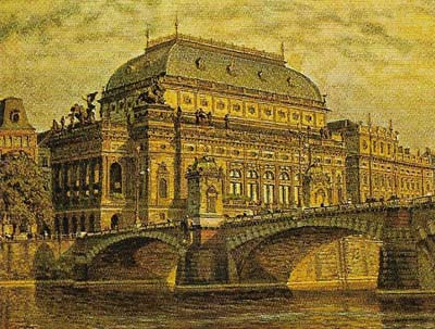 The National Theatre in Prague, opened on 18 November 1883. Dvořák's opera. The Jacobin was premiered there six years later.