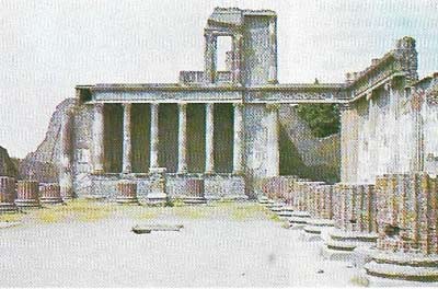 The basilica at Pompeii, measuring 56 by 21 m (185 by 70 ft), was built in the first century BC and was the center of economic life.