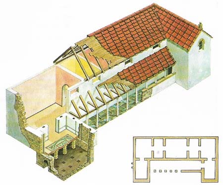 Romano-British farmhouses were generally single-story buildings with rooms leading into one another rather than off a corridor. There were usually a number of buildings in addition to the living quarters.