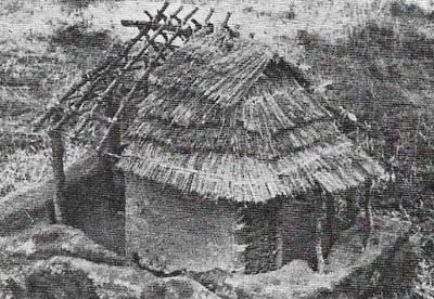 A village of huts on the Palatine, one of which is shown here in reconstruction, was discovered after World War II. It dates from the mid-8th century BC and so seems to support the legend of the foundation of Rome by Romulus and Remus.