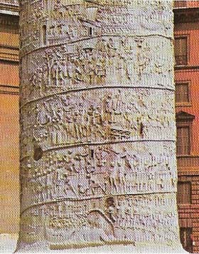 Legionaries and their captives are shown here on Trajan's Column, a memorial in Rome to the Emperor's victories in Dacia.