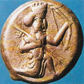 A coin of Xerxes I depicts him in an aggressive pose, but he is best known for leading the Persian forces to defeat at the hands of the Greeks at the Battle of Salamis. Xerxes inherited the empire from his father, Darius I, in 486 BC.