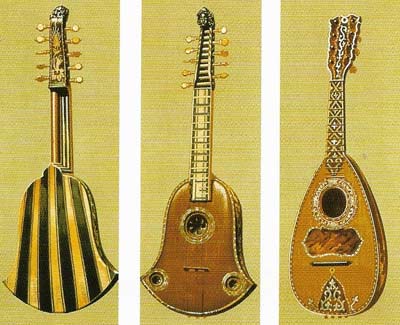 ack and front views of a bell cittern, which became popular in Germany in the 17th century. The Neapolitan mandolin is distinguished from other lute-typeinstruments by the pronounced increase in depth of vaulting at the body's lower end.