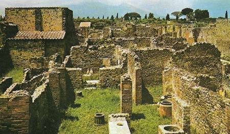 The ruins of Pompeii were preserved beneath ashes after the eruption, described by the Pliny the Younger, of Vesuvius in AD 79. Excavations revealed a unique record of Roman daily life.