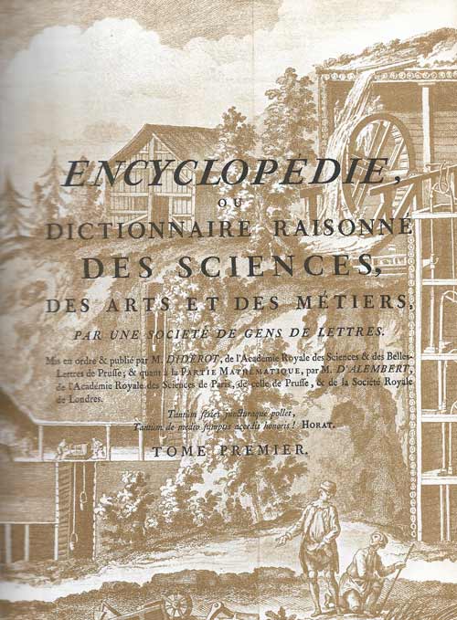 The titlepage against a mining scene from the <em>Encyclopdie</em>