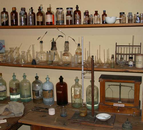A 19th-century assay laboratory in Tombstone Courthouse State Historic Park, Arizona.