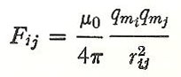 Coulomb's law for magnetic poles in the mks system