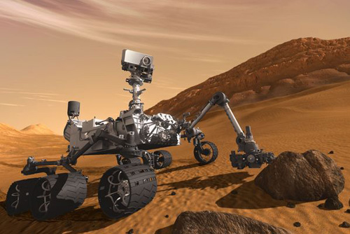 Artist's impression of Curiosity rover on Mars