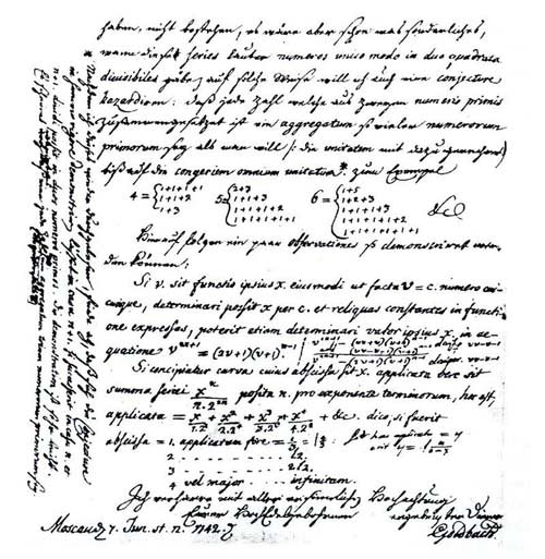 Goldbach's latter to Euler