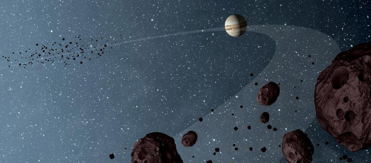 Artist impression of Jupiter Trojans