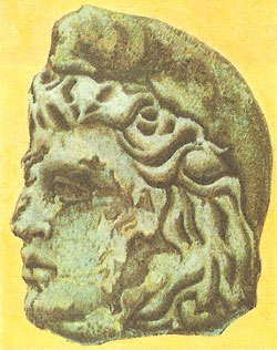 Head of the Persian god Mithras found in a temple excavated in London