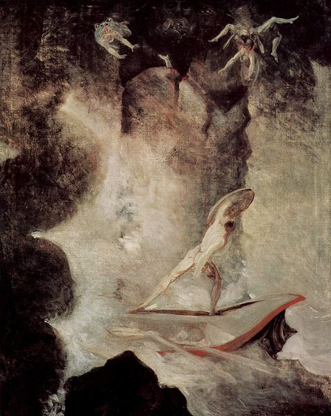 Henry Fuseli's painting of Odysseus facing the choice 
            between Scylla and Charybdis, 1794/6
