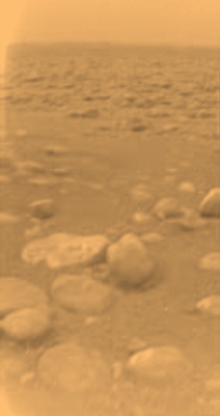 Surface of Titan as imaged by Huygens