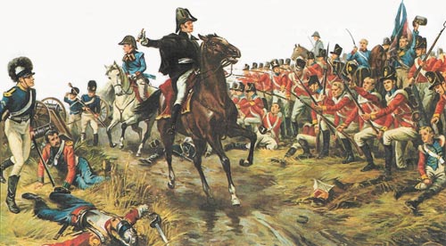 Wellington and his troops at Waterloo.