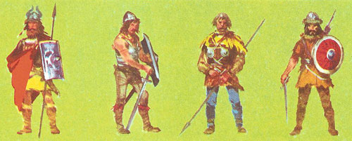 Costumes of the barbarians who invaded
Italy in the 6th, 7th, and 8th centuries AD