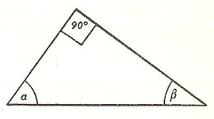 right-angled triangle with complimentary angles
