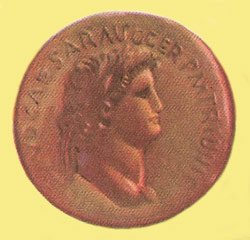 A fine orichalcum (brass) sesterius of the Emperor Nero